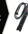Heavy Duty Magnetic 6 Outlet Metal Power Strip With 6 Foot Cord featuring integrated overload protection and UL certification
