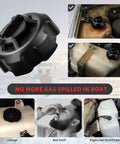 Manual Vent Gas Cap For Old Style Portable Boat Gas Tanks With Twist Valve For Adjustable Venting 621501-10 Black Cap