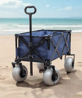 Beach Wagon With Big Wheels For Sand All Terrain Steel Frame Utility Cart With 9 Inch Pneumatic Tires Collapsible Folding Design Sand Warrior RX800 Heavy Duty on beach