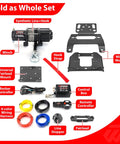 WeiSen 4500lb Electric Winch Kit With Remote For Polaris RZR XP 1000 And General Models, includes winch, hook, mount, controller, and wiring.