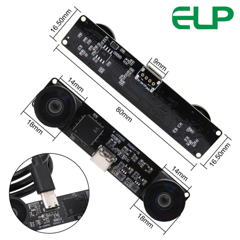 Dual Lens USB Camera Module For Laser Engravers And Raspberry Pi, 4MP HD 1080P At 60fps, 120-Degree Wide Angle, M12 Mount, USB 2.0 Type C