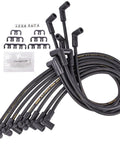 Ultra Powr 8.5mm Spark Plug Wire Set For HEI Distributors With Black Wires And Boots Under The Hood Look Includes 8 Wires