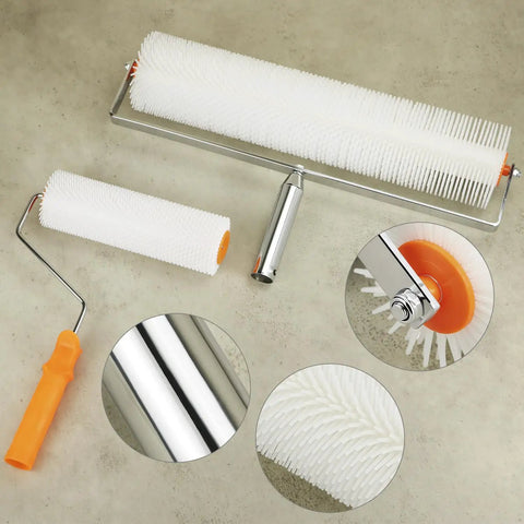 Self Leveling Tools Kit With 20 Inch And 9 Inch Spiked Rollers 22 Inch Self Leveling Rake Scraper Spike Shoes Extension Pole Glove