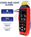 Four Channel Thermocouple Data Logger Thermometer Workhorse with sound and light alarm displayed on screen