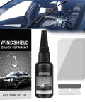 2026 Upgraded Windshield Crack Repair Kit For Quick Fixes All Crack Types DIY Auto Glass Tool For Windshields Windows And Mirrors No Fuss Install Ultra Reliable Travel Ready shown with box and applicator.