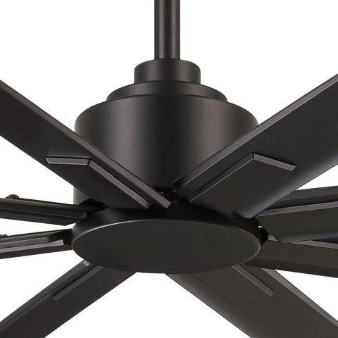 Close-up of the Xtreme H2O 65 Inch Outdoor Ceiling Fan With DC Motor In Coal Finish, showing blades and central housing.