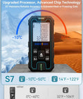 Ultra Accurate Laser Tape Measure 328 Feet With Dual Bubble Levels, Portable Digital Distance Tool, quick measure S7 on display