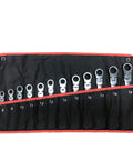 Ratchet Spanner Set 12 Piece Universal Socket Wrench Tool Kit For Car Repair And Home Use in black and red case