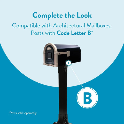 Large Steel Post Mount Mailbox In Black With Brushed Nickel Finish Built Tough Weatherproof Outdoor Mailbox For Year Round Use Spacious Curbside Mailbox For Mail And Packages.