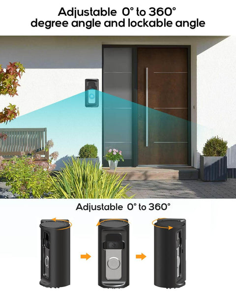 360 Degree Adjustable Doorbell Mount For Ring Video Doorbells And Battery Doorbells, No Drill Install on exterior wall