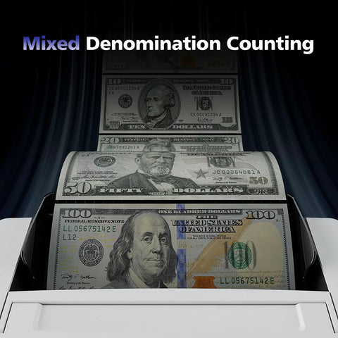 Money Counter Machine For Mixed Denominations With Dual Display And Counterfeit Detection Using UV IR MG And DD