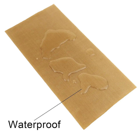 High Temperature PTFE Coated Glass Cloth Tape 3 Inch By 33 Feet 0 18mm for waterproof insulation with water droplets visible