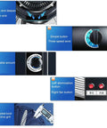 Control panel features of Heavy Duty Standing Misting Fan With Three Speed Settings And Wide Oscillating Head showcasing speed and fog adjustments.