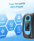 Dope Waterproof MP3 Player With Screen IPX8 8GB showing folder viewer and music screen