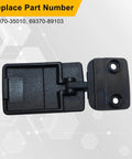 Front view of Rear Sliding Window Lock Latch Replacement for Toyota Tacoma Hilux T100 Pickup and 4Runner in black plastic
