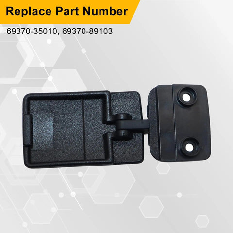 Front view of Rear Sliding Window Lock Latch Replacement for Toyota Tacoma Hilux T100 Pickup and 4Runner in black plastic