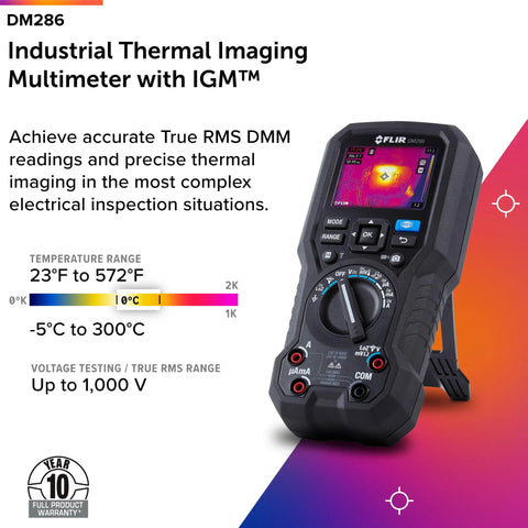 Industrial Grade Thermal Imager And Multimeter For Electrical Inspection And Diagnostics with color display and controls