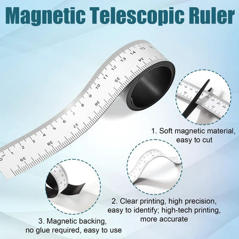 Durable Flexible Magnetic Measuring Tape 39.37 Inch With Inches And Centimeters Dual Units For Classroom Whiteboard Workshop