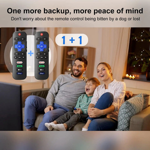 Two Pack Replacement Remote For All Roku TV Models No Pairing No Setup No Fuss Infrared Remote Works With TCL ONN Hisense And Roku Devices