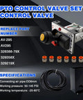 Dual Valve Switch Control Valve Set With Kickout For Dump Truck Tipper Hydraulic System, Beefed Up 4 Gear Console Tower, 10m Air Tube Replacement AV295 329358X 329219X display and specifications.