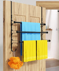 Black Wall Mounted Towel Rack Set With 3 Levels Per Unit And 2 Pieces, Six Tier Towel Storage For Bath And Hand Towels, Dope Modular Design