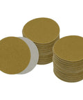 Grab A Massive Case Of 200 Mesh Sanding Discs With 180 Grit Self Stick Grid Hook Loop Pads, round pads stacked for sanding.