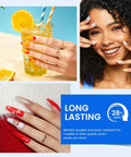 Gel Nail Polish Set With 24 Vivid Colors, 18ml Bottles, showcasing colorful manicures and long-lasting formula details.