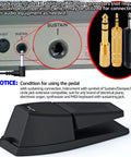 Extra Wide Sustain Pedal For Digital Pianos With Anti Slip Silicone Pads, Tilted Comfort Surface And Polarity Switch adapter diagram