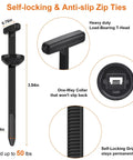 200Pcs Cable Tie Buckle Universal Unbreakable Zip Tie Clips for car fender with self-locking grip and T-head design