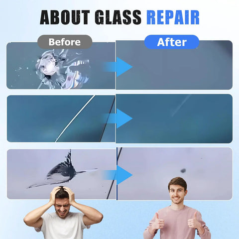 Cracks Gone Universal Windshield Crack Repair Kit for Cars and Trucks, Before and After Results, All Weather Glass Repair Kit