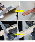 Heavy Duty Three Piece Wood Rasp File Set With Eight Inch Round Half Round And Flat Steel Files Featuring Soft Rubber Grip Handles For Pro Carpenters Knocking Down Rough Surfaces And Smoothing Hardwood Like A Champ, showing finished wood after file use.
