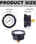 Rear Mount Pool Filter Pressure Gauge With 2.5 Inch Dial, Shatter Resistant Lens, Copper Threaded Connector, Plug And Play With Pentair 190059 Rear Mount Gauge, No Hassle Setup And Clear Readouts, front and side view