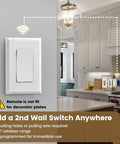 Installed 3 Way Wireless Light Switch Kit With Receiver, No Wiring Between Switch And Light, No WiFi, Neutral Wire Required in kitchen