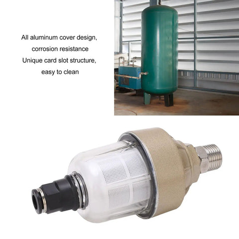 Automatic Pneumatic Water Drain Valve For Air Compressor And Cooling Systems - Easy Install Clear G1/2 Inch with aluminum design.