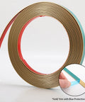 Matte Gold Peel And Stick Molding Trim, Flexible Mirror Border with blue protective film, roll of 5m by 0.66cm.
