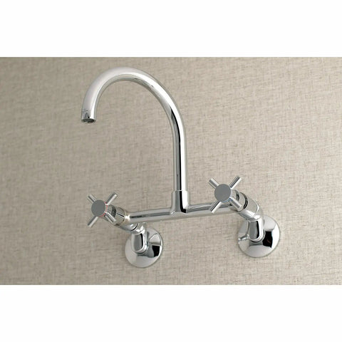 Concord 8-Inch Adjustable Center Wall Mount Kitchen Faucet With Solid Brass Construction, No-Drip Ceramic Disc Cartridge, Polished Chrome Finish