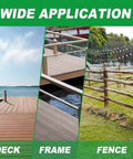 Wide application of 195 Piece Black Wood Screws And Drywall Screws Kit on deck, frame, and fence projects