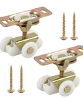 Swap Out Those Dragging Doors Today With Heavy Duty Sliding Door Rollers, Gold 3/4 Inch Pocket Door Wheels Replacement Kit For Rv And Closet Bypass Doors, 2 Piece Quick Fix.