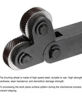 Close-up of 2 Pack 26x8x8mm Knurling Wheel Kit With 1.5mm Pitch Diamond Wheel Linear Knurl, HSS, mounted on tool holder