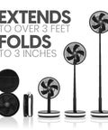 All In One Portable Battery Powered Fan For Travel And Camping With Four Speed Modes Remote And Carry Case USB C Power Bank