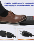 Foot Pedal Speed Controller For Rotary Tools And Flex Shaft Motors, Variable Speed Switch With North American Plug, Easy On Demand Power For Electric Grinders, Saws, And Stationary Tools. Shoe on pedal