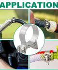 OURU 52-piece stainless steel fuel line clamps kit, 10 sizes, 7–18 mm, automotive use