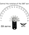 Two Pack 2G Plastic Gear Mini Servo For RC Hobbyists with 180-degree rotation control diagram