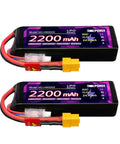 11.1V 3S 2200mAh 50C LiPo Battery Pack With XT60 Plug For FPV Drones Quadcopters And RC Planes 2 Pack