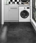 Laundry room with Retro Peel And Stick Floor Tiles 16 Pack 12x12 Inch Vinyl Concrete Gray Waterproof Floor Tiles