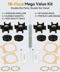 2-Pack Utility Pump Repair Kit For 1/10 HP And 1/12 HP Transfer Pumps with XNBR Impellers and Brass Hubs components shown