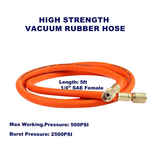Badass 5 Gallon Vacuum Chamber Setup With Clear Tempered Glass Lid And Tough 4.5 Cfm Oil Free Pump For Quick Resin Degassing And Sweet Garage Workshop Gear, 5ft vacuum rubber hose.