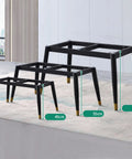 Heavy Duty Metal Desk Legs Adjustable Table Frame Straight Built Tough Rectangular Furniture Base visible in three height options.