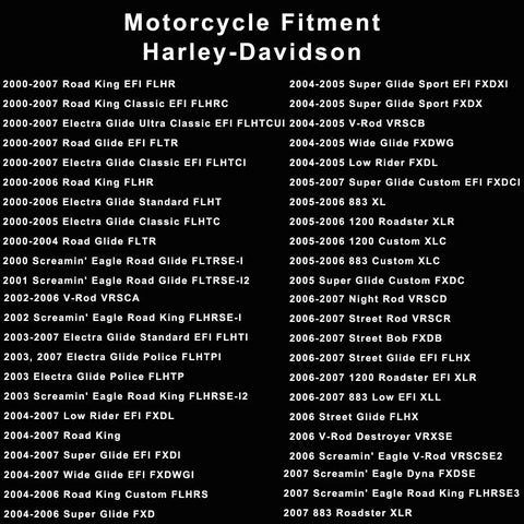 Chart showing Harley-Davidson motorcycle models fitment for 1 Inch Wheel Bearings for Sportster and Twin Cam Motorcycles.