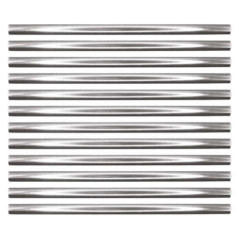 Soho Listel Low Pencil Tile Trim One Half Inch By 12 Inch Brushed Nickel Decorative Edge For Ceramic Glass Or Stone Tile Surfaces 12 Pack